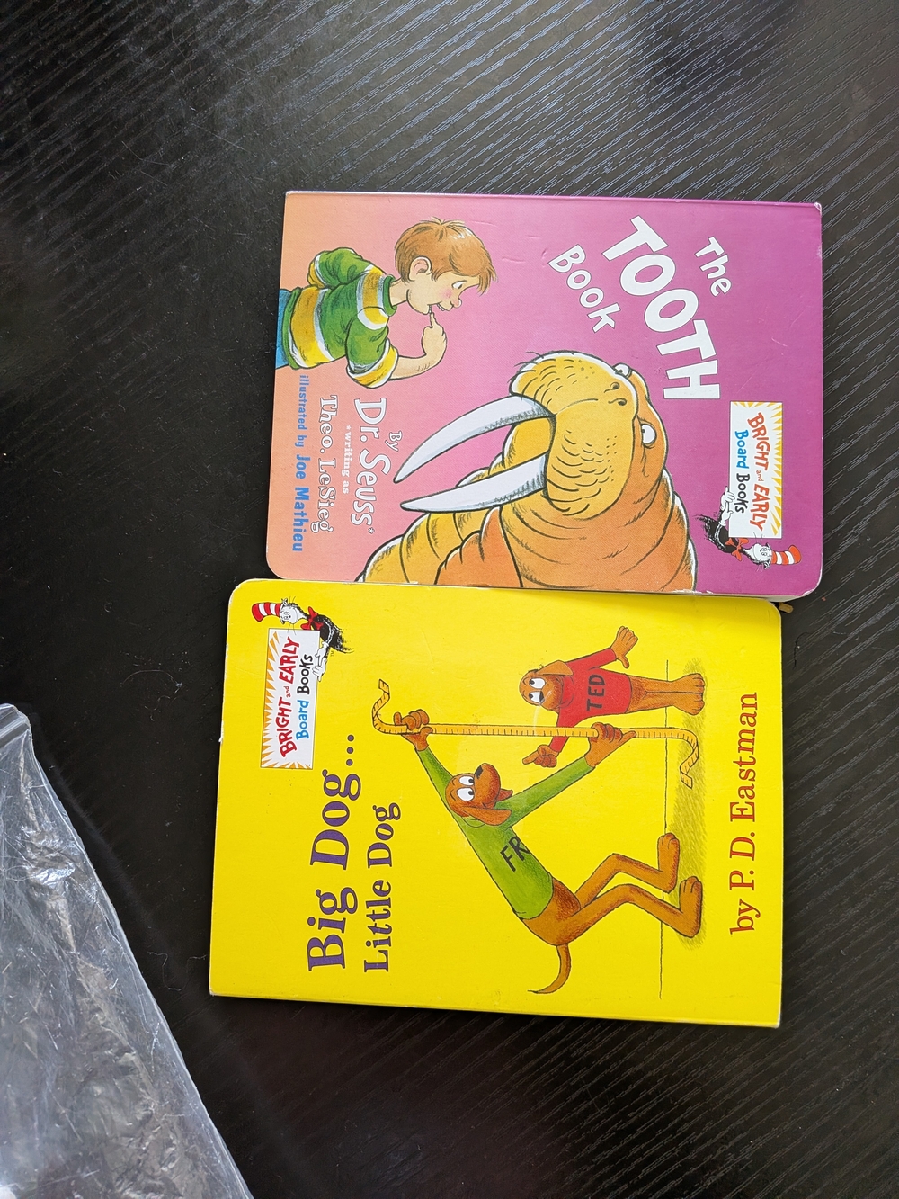 Board Books - The Tooth Book (Pink) & Big Dog Little Dog (Yellow) Set